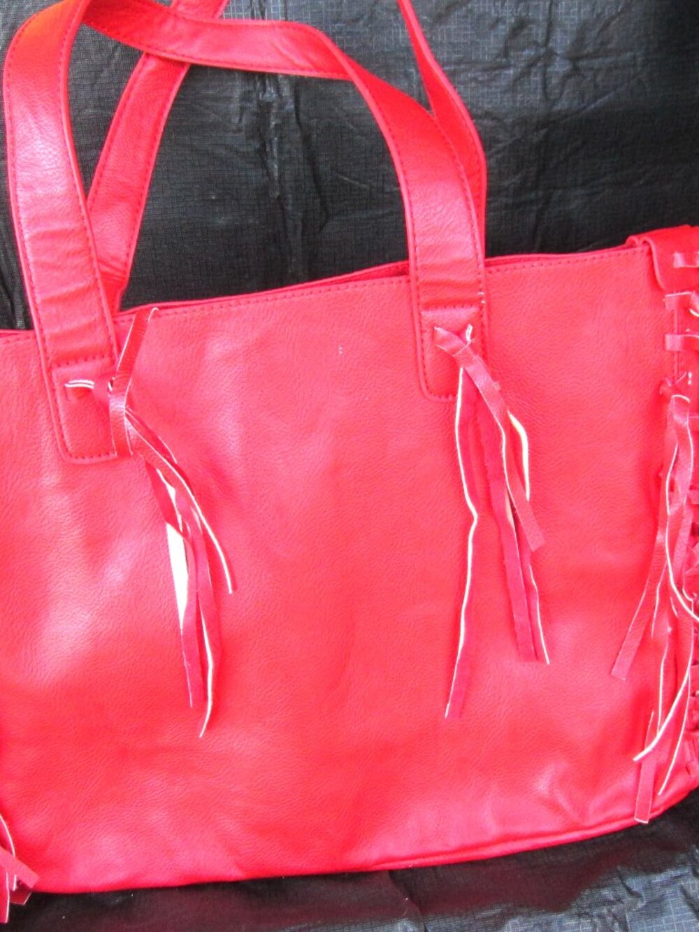 Taleen Red Fringed Handbag - Picture 2 of 14